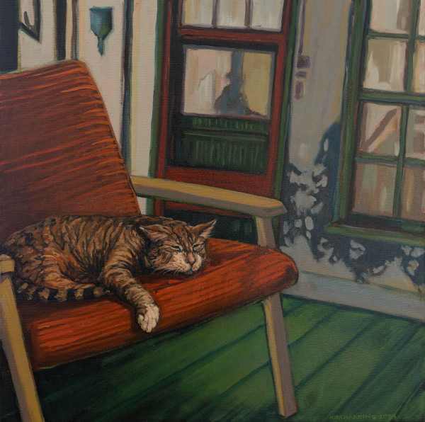"Tiger" Oil on Canvas 50 x 50cm by Kim Harding