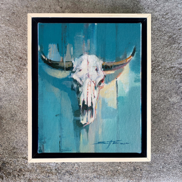 Cow Skull Blue by scott ewen