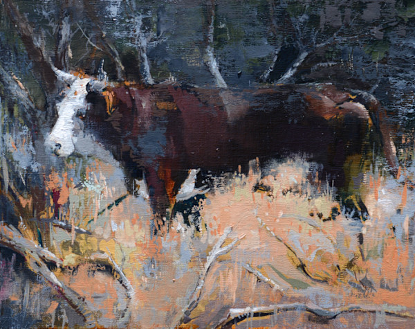 Plein Air Bull by scott ewen