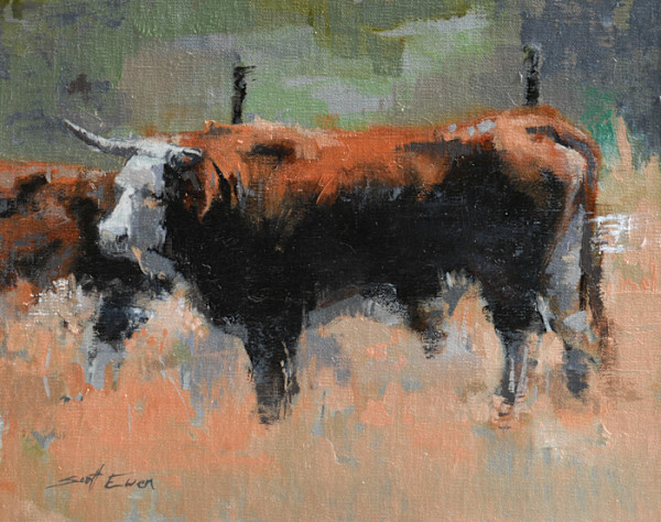 Plein Air Bull by scott ewen