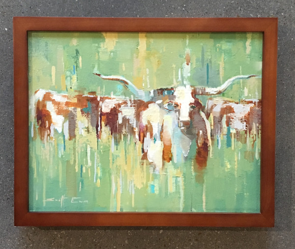 Longhorns in a Field by scott ewen