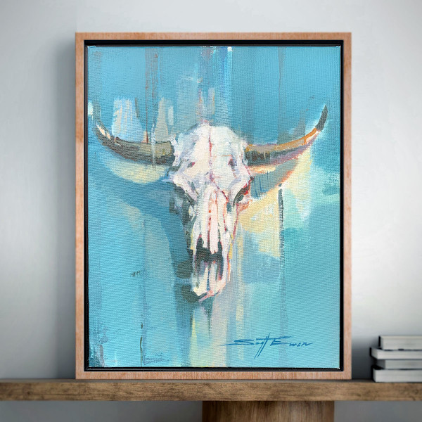 Cow Skull in Blue by scott ewen, Image 1.