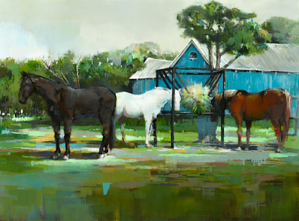 Blue Barn Horses by scott ewen