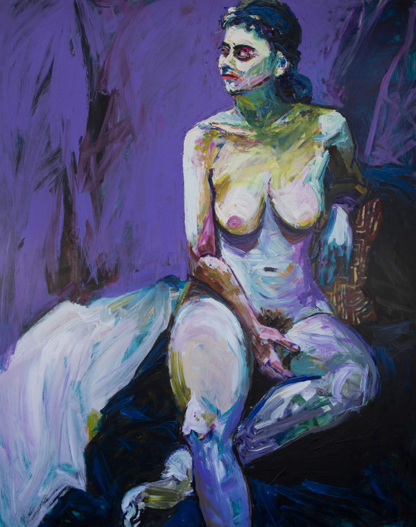 Nude with Purple Background by Christopher Harvey