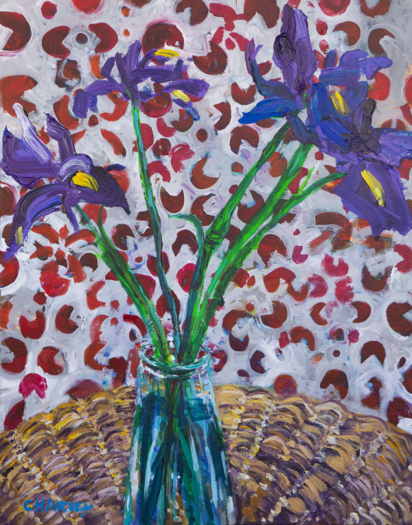 Purple Iris Flowers by Christopher Harvey
