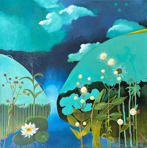 Lac et deux montagnes IV by Mona Turner