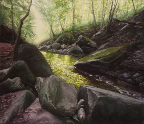 Verdant Serenity at Grindstone Creek by Cathy Lorraway Art, Image 1.