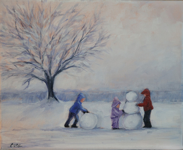 Making a Snowman by Cathy Lorraway Art