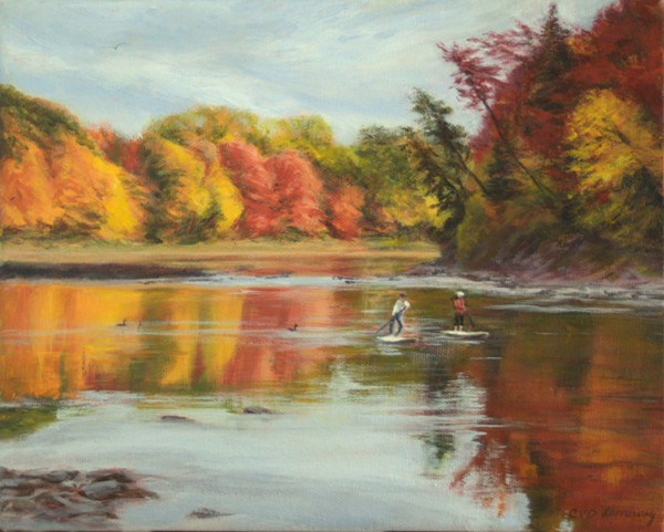Climate Action: Paddling in Morrison Creek by Cathy Lorraway Art