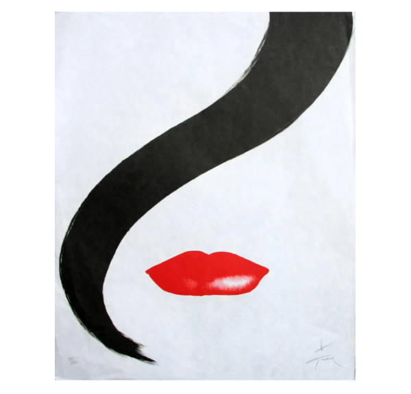 Red Lip and Curl, 1988 by Rene Gruau
