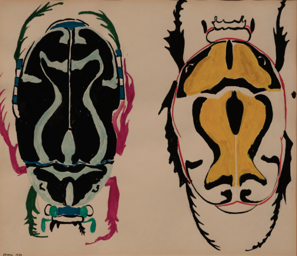 Untitled (Two beetles) (1960) by Nancy Graves