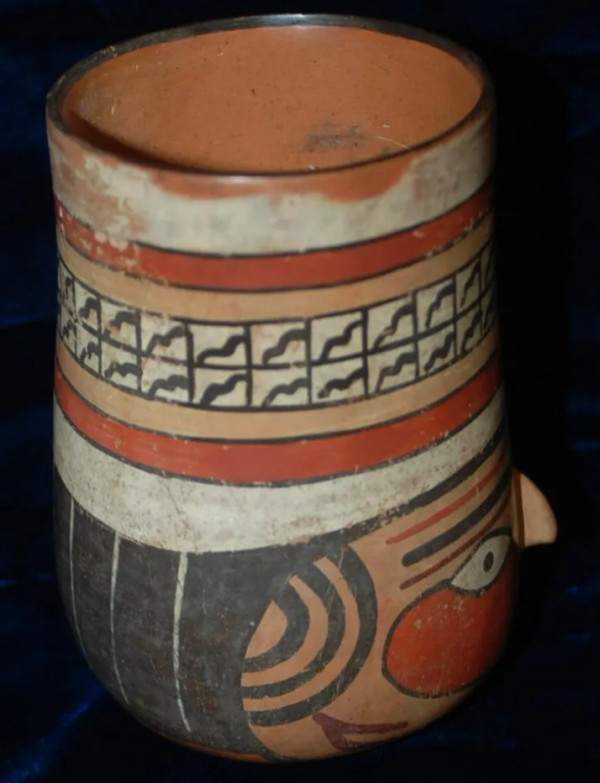 Nazca Peru Polychrome Effigy Vessel, 100-300 CE Late Period