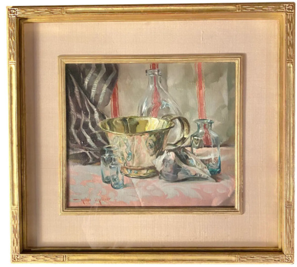 "Brass and Glass" Still Life Oil Painting by Arthur Meltzer by Arthur Meltzer