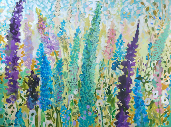 Delphiniums in Morning Light by Flora Doehler, Image 1.