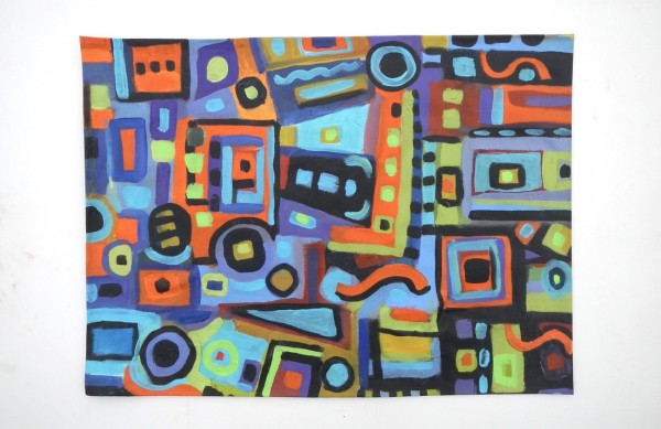 City Life - Painted Floor Mat by Flora Doehler