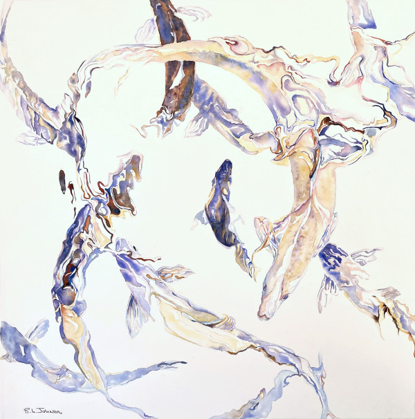 Alewife Migration, Study 3 by Susan L. Johnson Art