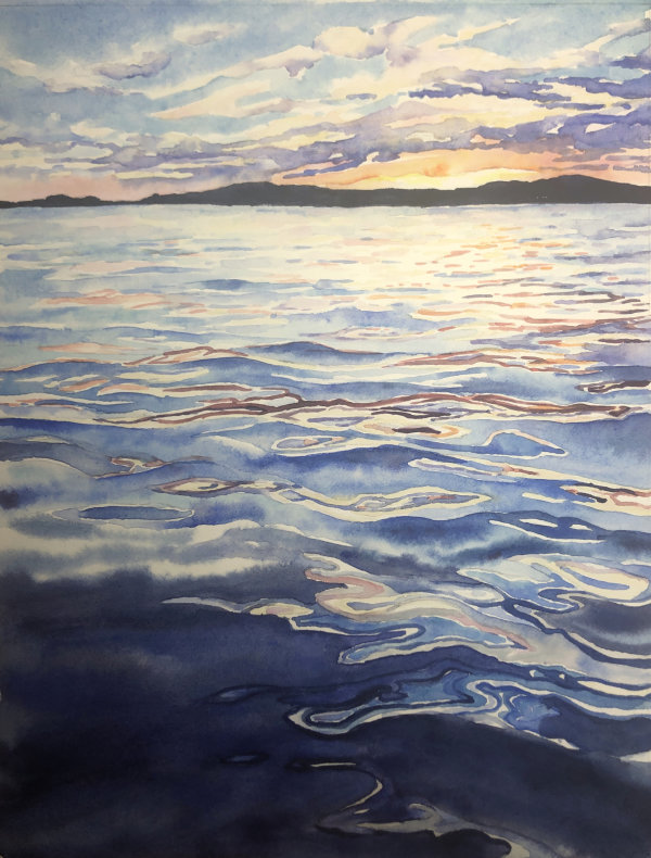 Sunset Over Little River by Susan L. Johnson Art