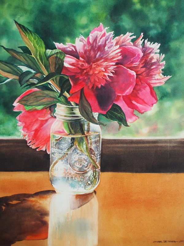 Peonies For Dad print by Crystal Beshara Fine Artist, Image 2.