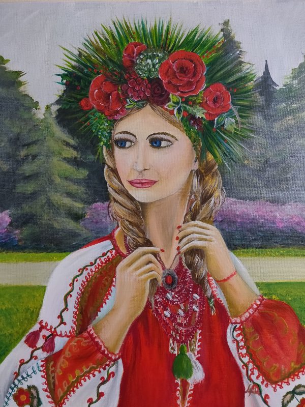 Girl in Ukrainian Outfit by Lyuda Morhun