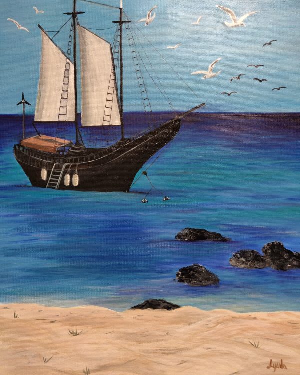 Sail Ship in Aruba by Lyuda Morhun