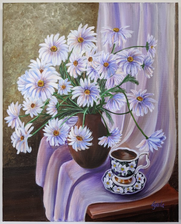 Morning with Daisies & Coffee by Lyuda Morhun