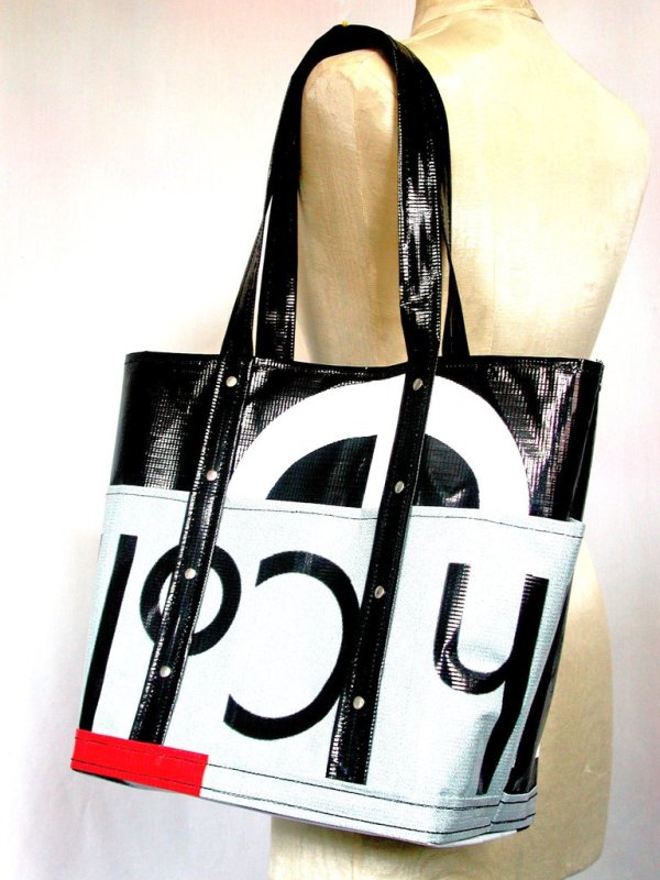 Recycled Exhibit Banner Tote Bag by Jennifer Collins-Mancour