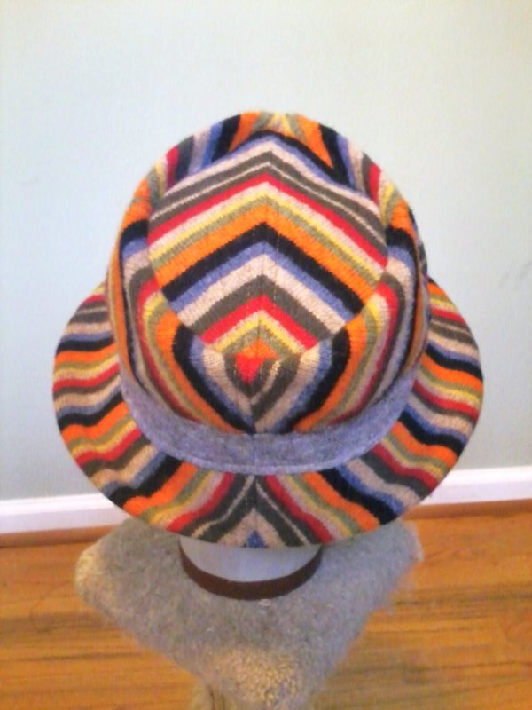 Recycled Striped Sweater Fedora by Jennifer Collins-Mancour