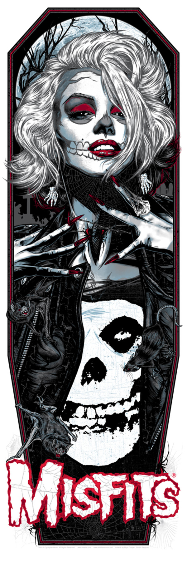 Limited Edition "Original Misfit" poster by Rhys Cooper in Custom Spider Web Frame by Studio 71