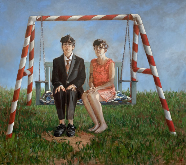 My Two Selves on the Backyard Swing by Sara Lee Hughes