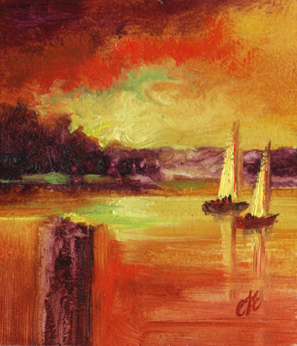 Sunset Sails by C J Elsip