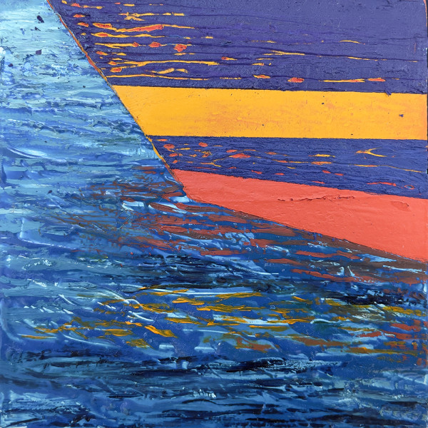 Purple, Yellow, and Red Striped Dinghy by Brooke Lanier