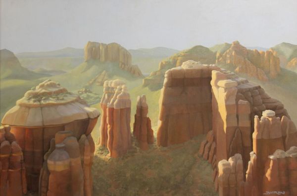 Aerial View of Cathedral Rock by John Byron