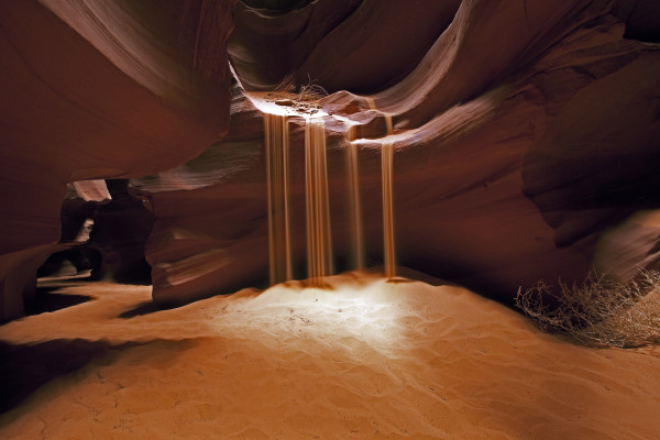 Antelope Canyon Sand Falls by Gregory E McKelvey