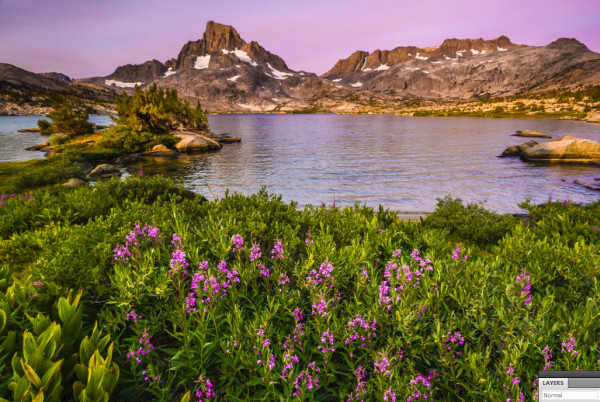 The View Across Thousand Islands Lake, Sierra Madres, CA by Larry Simkins
