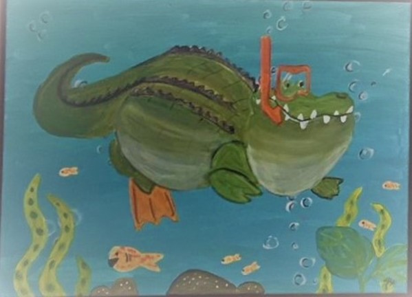 Diving Alligator by Jo and Dakota Tudisco-Guntert 