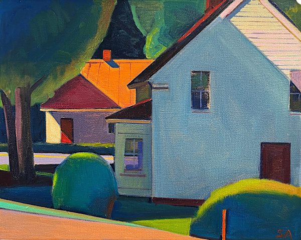 Blue Shadow on School Street by Susan Abbott