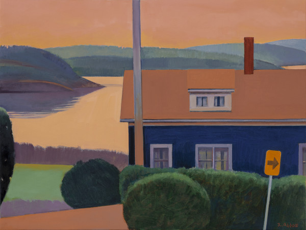 “Blue House by the Water, Evening”