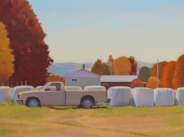 Truck and Hay Bales, Autumn