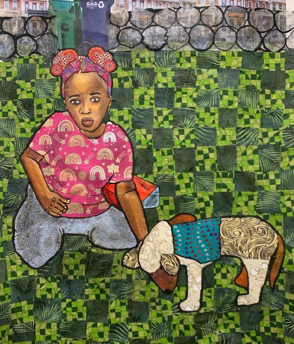 A Girl and Her Dog by Zsudayka Nzinga
