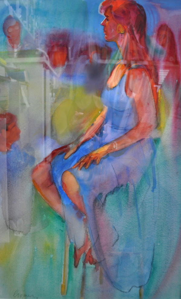 Untitled Painting (Model in Blue) by Daniel Cromer