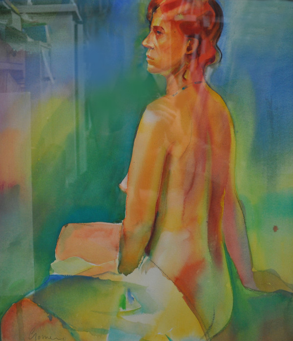 Untitled Painting (Nude Model, Orange) by Daniel Cromer