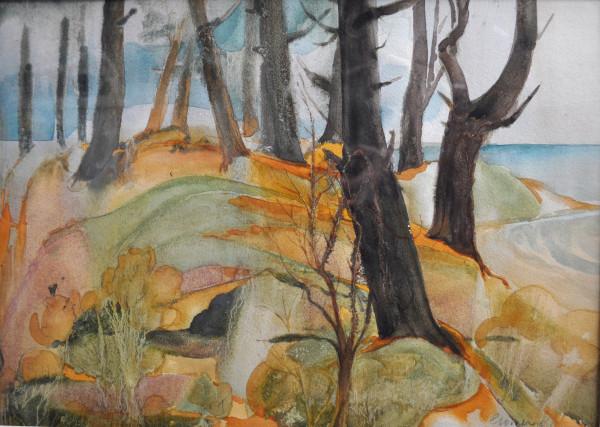 Untitled Painting (Tempera Trees) by Daniel Cromer