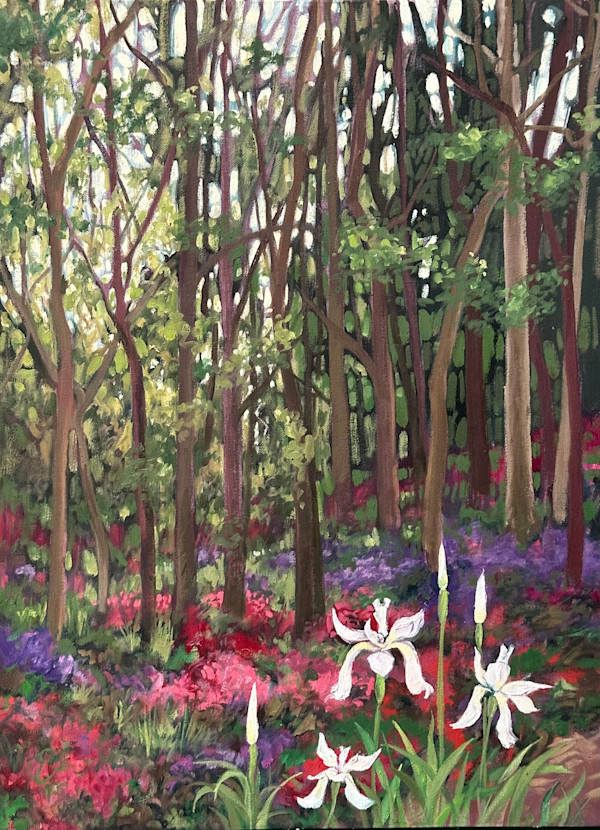 In Walks Spring, 2026. Oil on canvas, 24 x 18 x 3 inches. by Emily Eve Weinstein