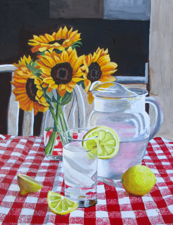 "Summertime",  Acrylic on Gessobord, 11"x14" by Lisa Wiertel