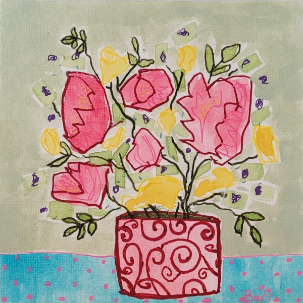 Posey in Pink Vase by Sylvie Bart