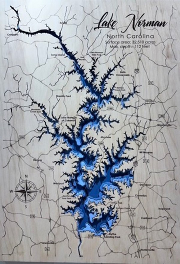 Lake Norman Map by Angelia Wilson, Image 1.