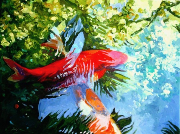 Two Koi June 2 by linda holt