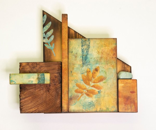Assemblage-Leaf and Pebble by Cheryl Holz