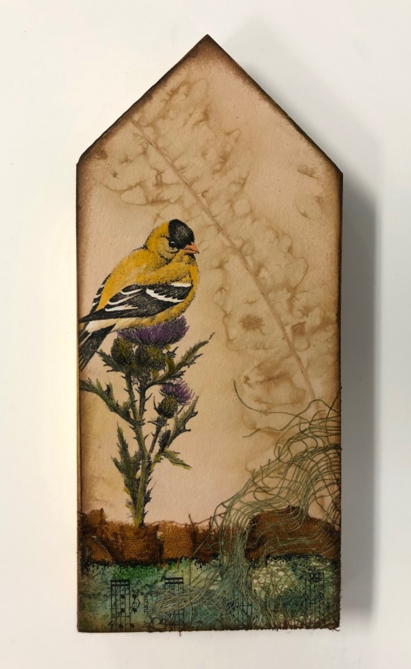 Bird Auction- Goldfinch on Thistle