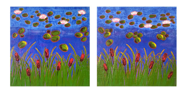 Pond's Edge Diptych by Marcia Crumley